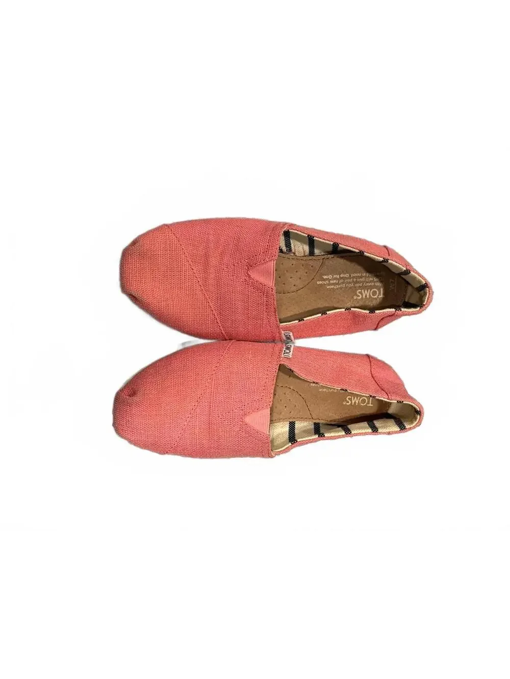 TOMS Classic Coral Canvas Slip-On Shoes Size 7
